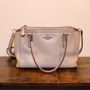 Coach Light Beige Leather Handbag